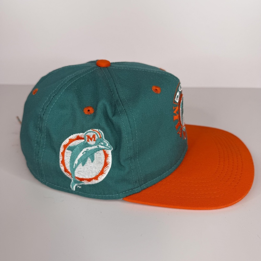 Vintage Miami Dolphins Hat Cap Strap Back Mens One Size Green NFL #1 Apparel - Picture 2 of 10